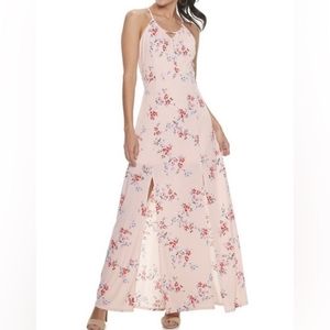 Candie's High Neck Floral Maxi Dress